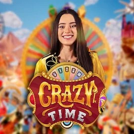 Crazy Time slot visual from Evolution available on vegaskaszino.com
