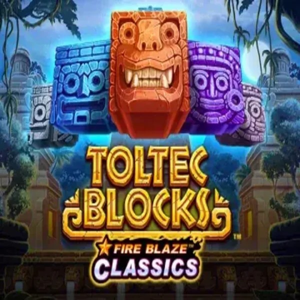 Fire Blaze: Toltec Blocks by Rarestone Gaming, showcased at vegaskaszino.com – game logo